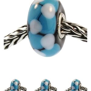 Trollbeads Blue and White Glass Bead Bracelet Charm